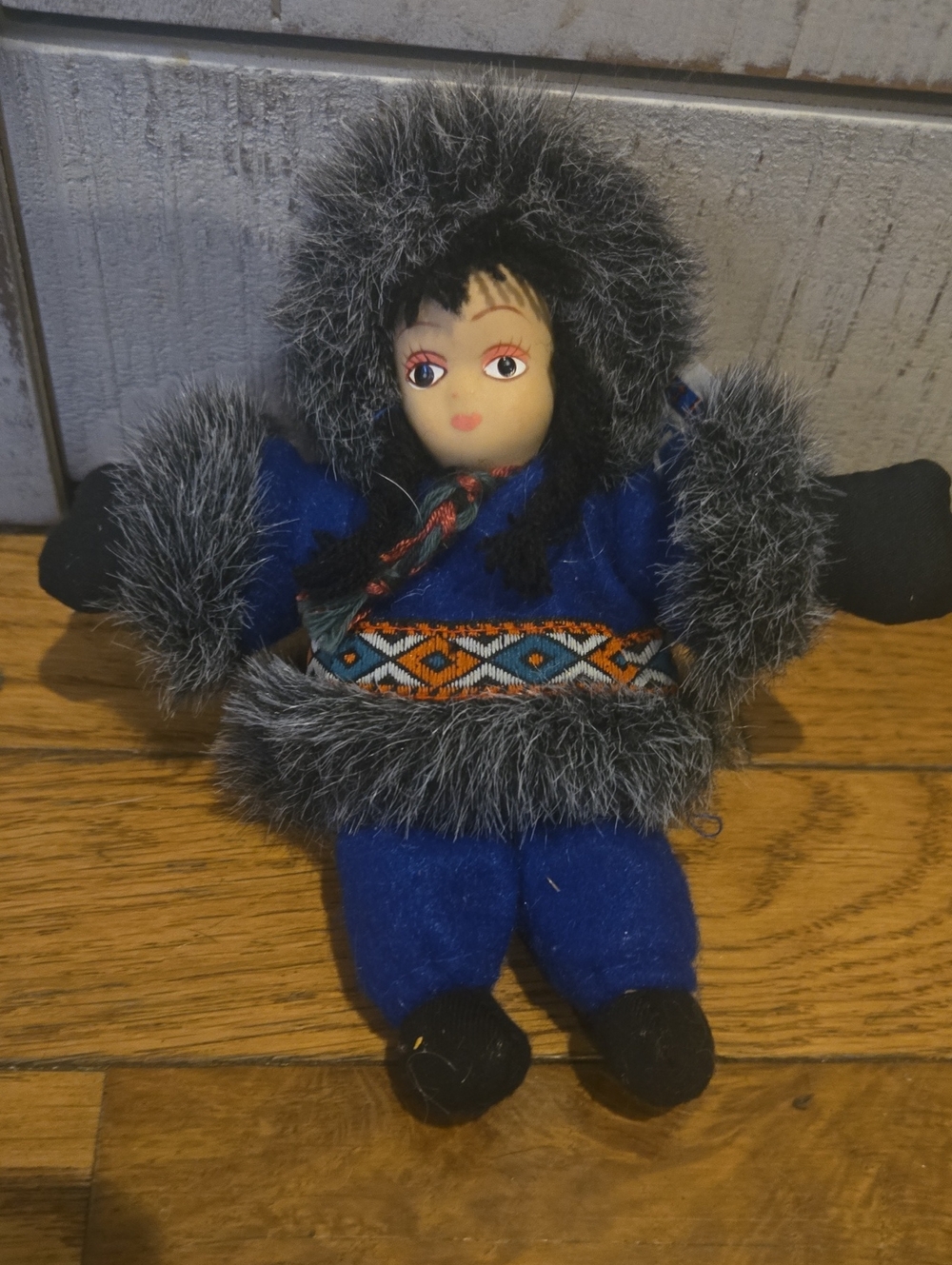 Handmade Blue Eskimo Doll Plush Toy - Blue